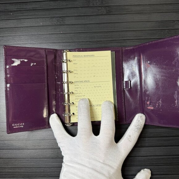 Gucci Purple Patent Leather Agenda Wallet - Picture 4 of 5